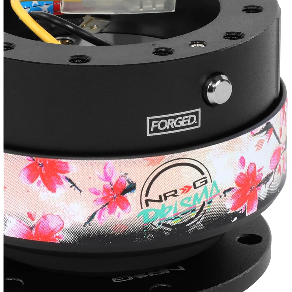 NRG Innovations NRG-SRK-200BK-SAK GEN 2.0 Steering Wheel Quick Release Adapter 6 Hole Mounting Bolt Quick Release-Black Body/Scratch Prisma Collab with