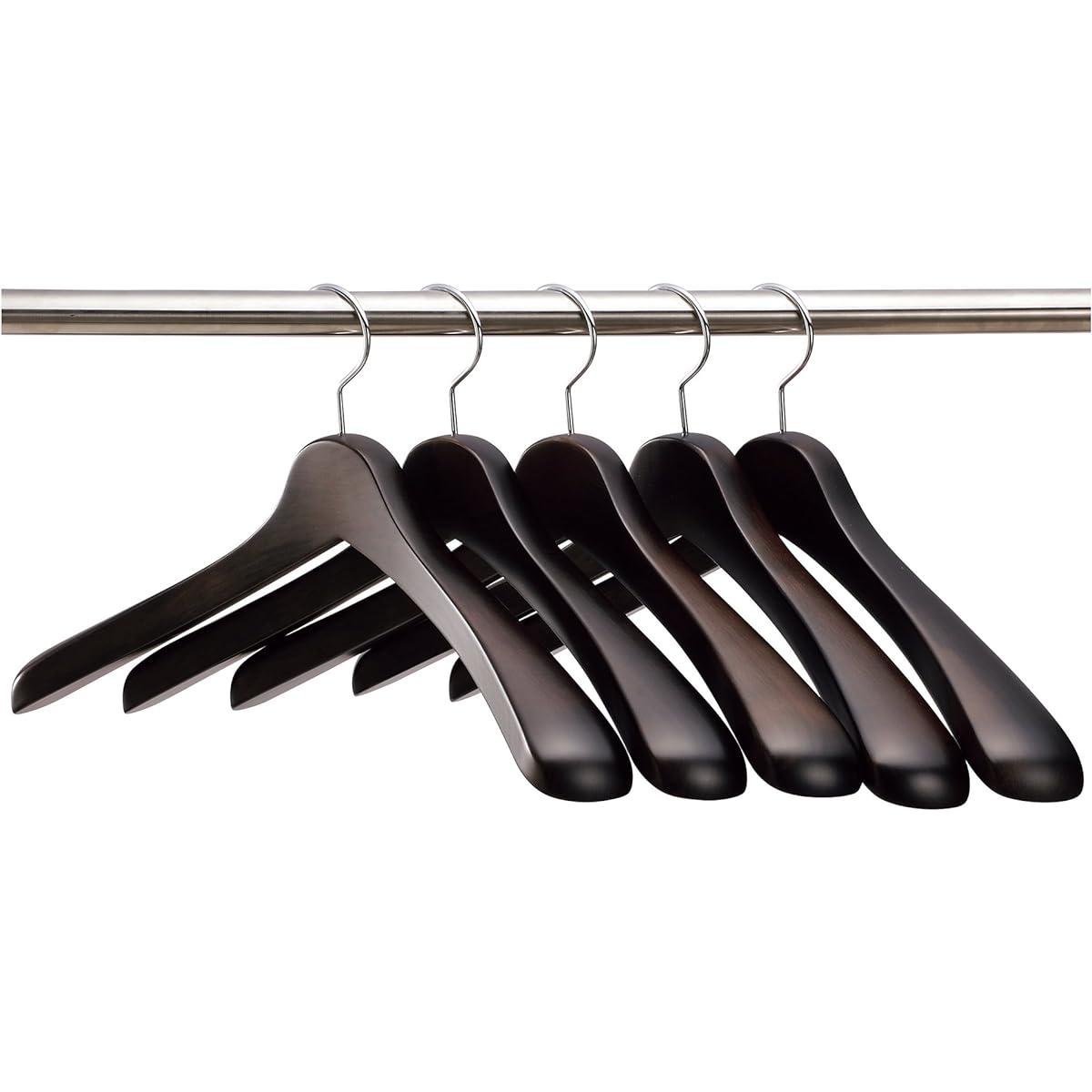 [Nakata Hanger] Made in Japan Wooden Men's Jacket Hanger Set of 5 Smoke Brown SET-01N (430mm)