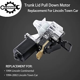 Trunk Pull Down Motor 1994 1995 1996 1997 1997 1998 1998 1997 1998 2001 2002 Lincoln Town Car 94 Lincoln Continental | 747-002 747002 Tranque Tailgate Puldown Release Motor Actuator