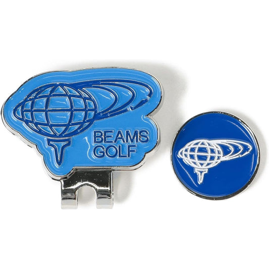 [Beams Golf] Short Sleeve TEE Clip Marker Earth Logo 2 Men's BLUE -