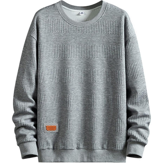 [ANONIE] Men's Sweatshirt, Long Sleeve, Men's Autumn Clothes, Pullover Sweatshirt, Plain, Loose, Silhouette, Casual, Large Size