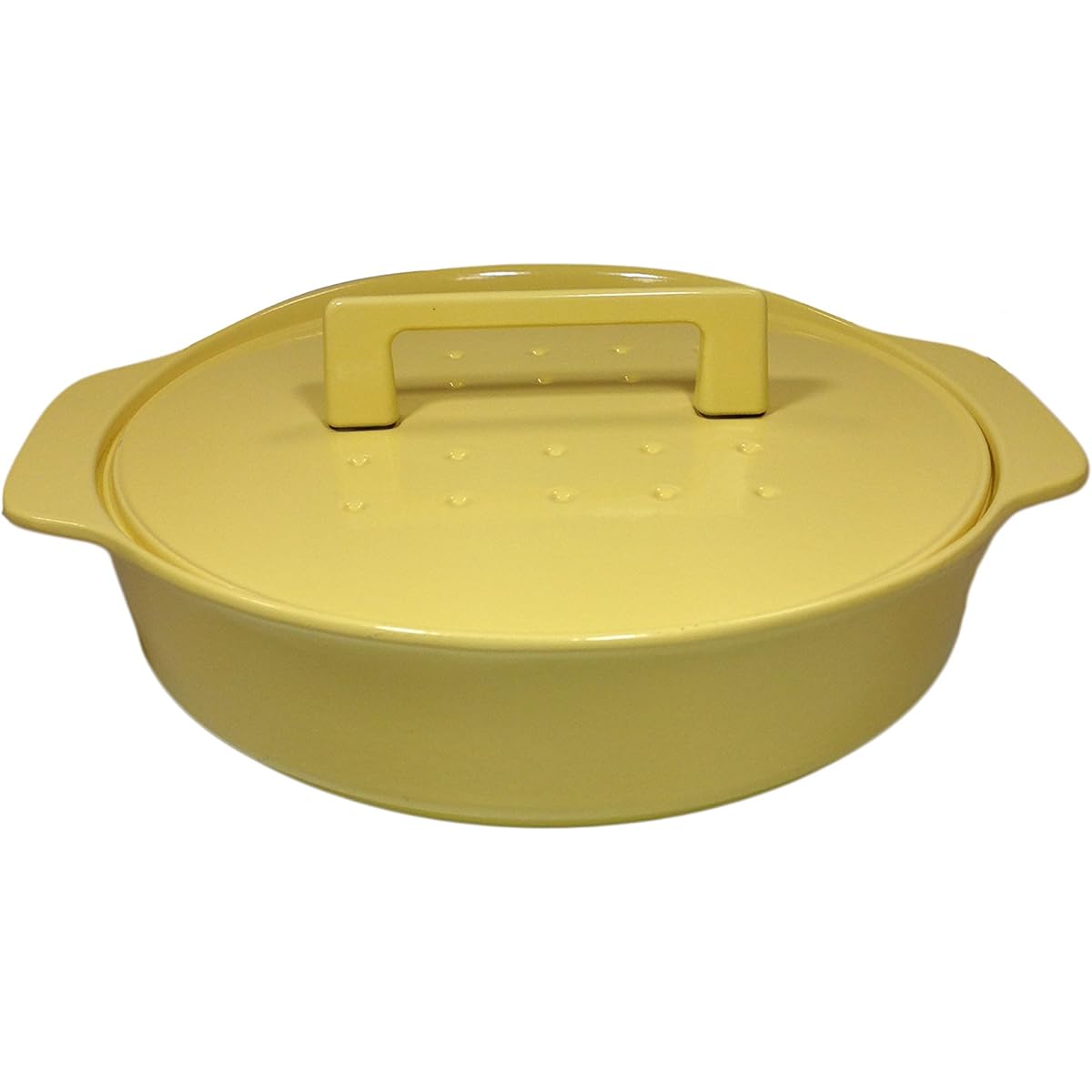 Hearth Designs ``For cooking rice etc.'' Nambu Ironware Enamel Pot i-ru Shallow Pot Lemon