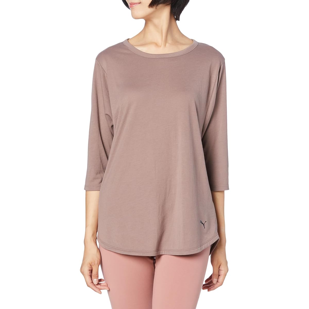[PUMA] Yoga Fitness 3/4 Sleeve Short Sleeve Absorbent Quick Drying STUDIO 3/4 T-Shirt 524299 Women's