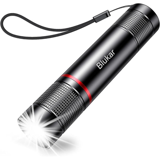 Blukar Rechargeable Flashlight, 2000L High Lumens Tactical Flashlight, Super Bright, Small LED Flashlight, Zoomable, Adjustable Brightness, Perfect for Camping/Outdoor/Christmas Gifts, Unisex