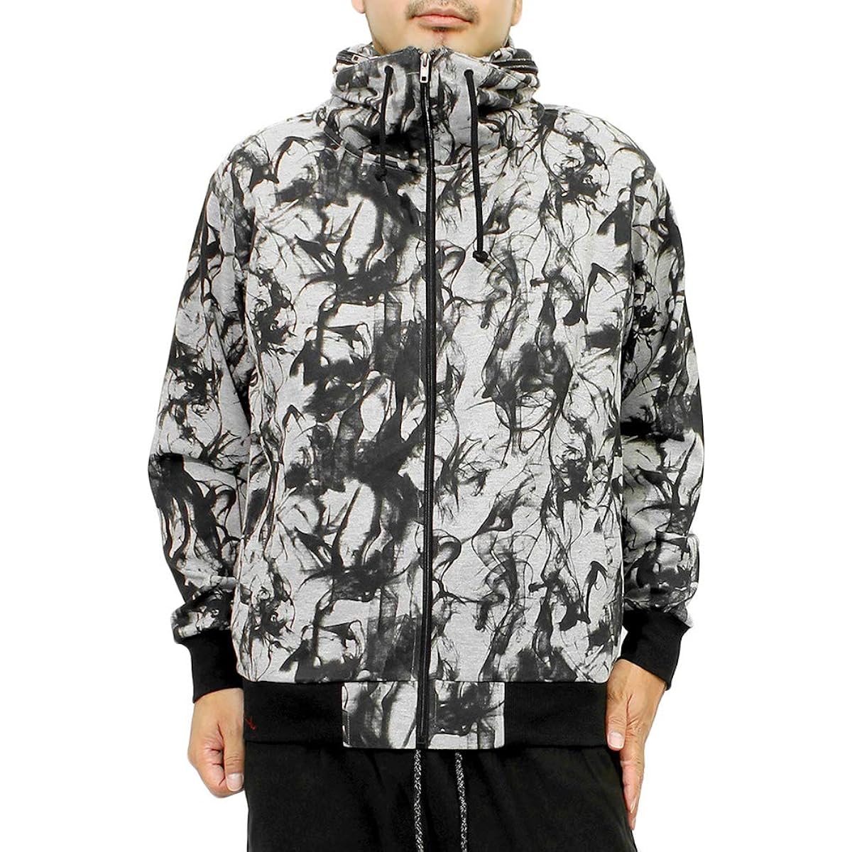 [One Colors] Volume Neck Parka Men's Large Size Punch Material Sweat Jacket