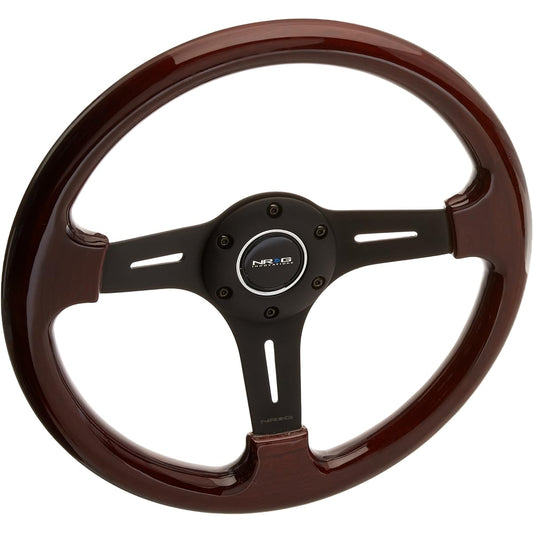 NRG Innovations ST-015-1BK Classic wood grain wheels (330mm, 3 spoke center mat black)