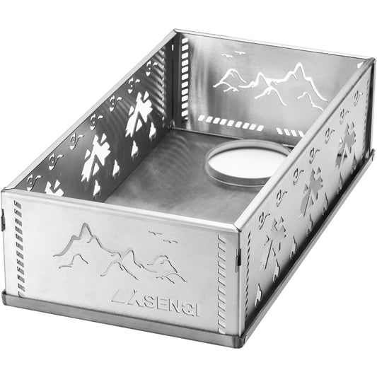 SENQI Sauna Stone Basket, Wood Stove, Chimney Hole, 8cm, Stainless Steel, Sauna Stone Basket, Sauna Stove Case, Load Capacity 20kg, Foldable, Leakproof, Portable, Easy to Assemble, Camping, Storage Bag Included