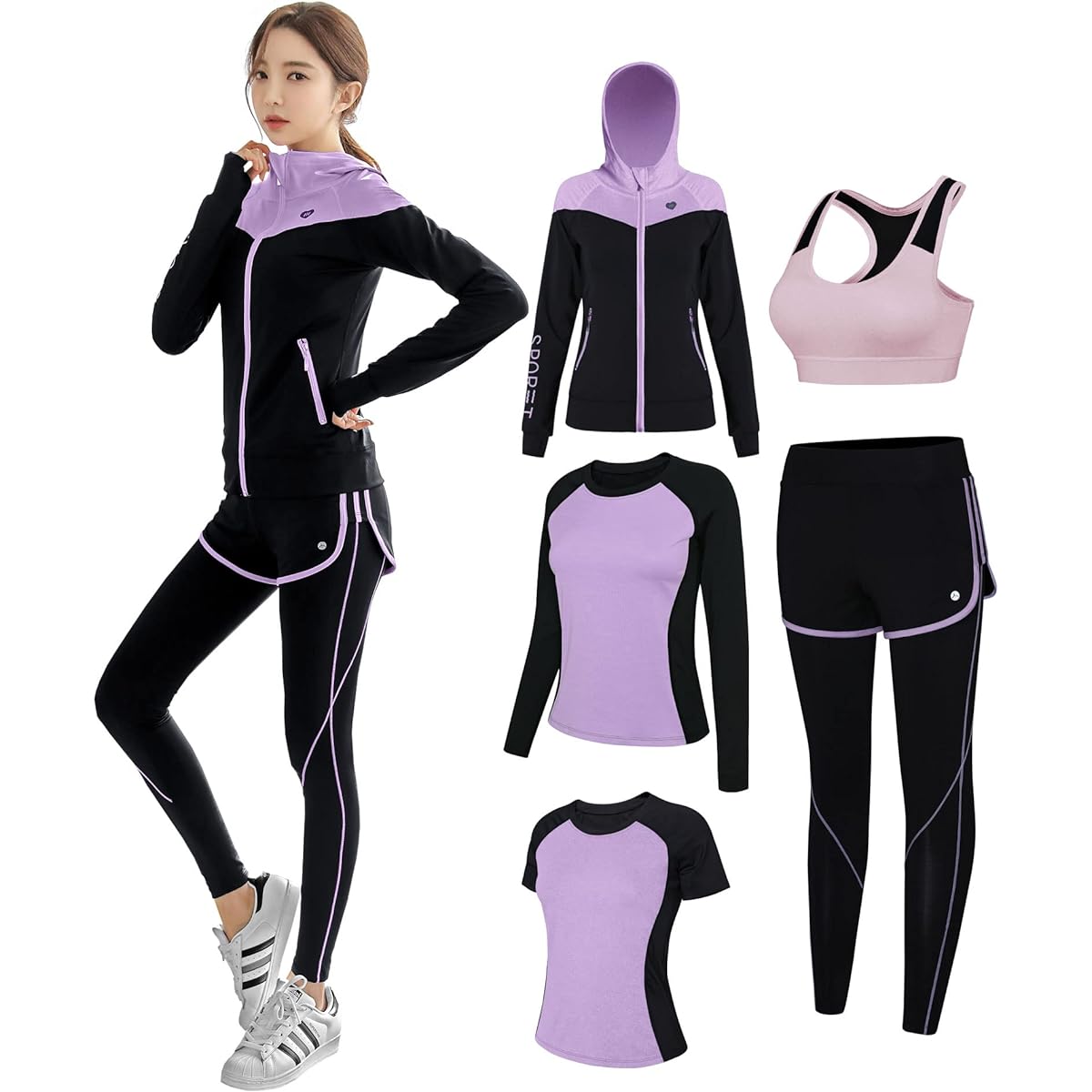 Seeya Sportswear Women's Top and Bottom Set Training Wear Running Wear Gym Fitness