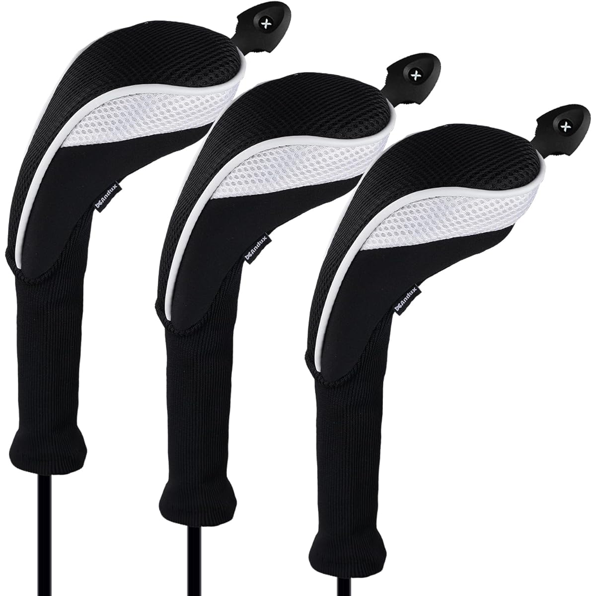 Andux Long Neck Golf Hybrid Club Head Covers with Replaceable Number Tags Set of 3 CTMT-01
