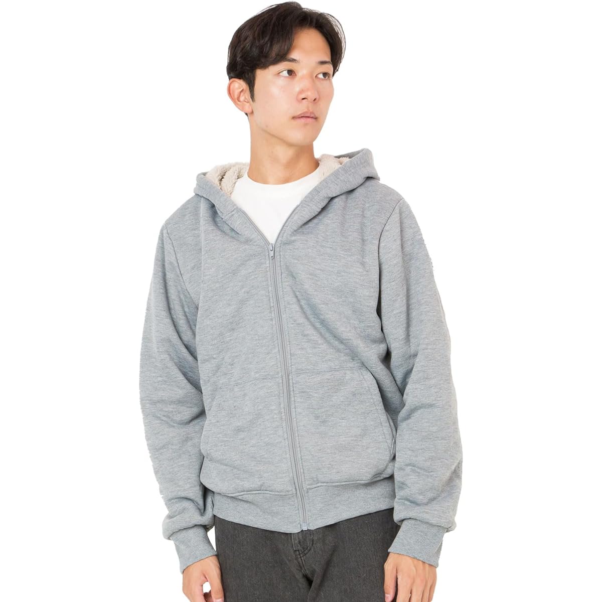 [Y's factory] Back Boa Sweatshirt Sweatshirt Hoodie Men's Long Sleeve Room Wear Plain Tops Loungewear Loose