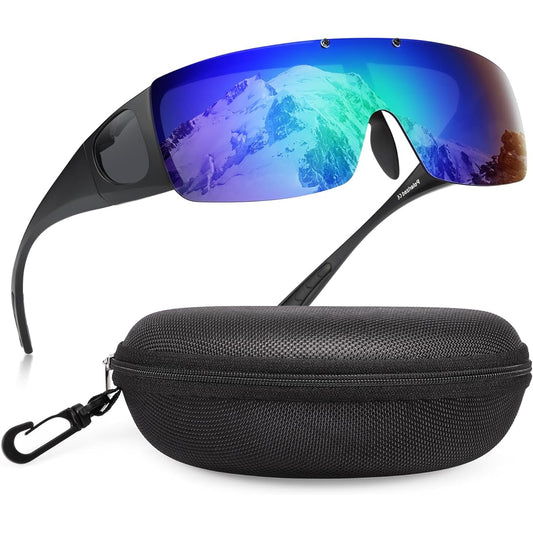 [Br'Guras] Overglasses Polarized Sunglasses Sunglasses that can be worn while wearing glasses Flip-up type UV400 UV protection Cool sunglasses for cycling, fishing, running, baseball