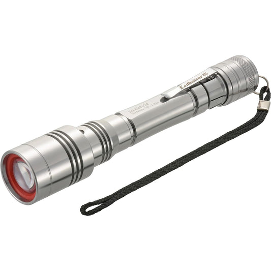 Ohm Electric Flashlight Outdoor Handy Light Waterproof LED Zoom Light Red Kaiser 600 Lumens with Battery Level Indicator Compliant with ANSI Standards LHA-KS321ZSI-S2 08-1013 OHM Silver