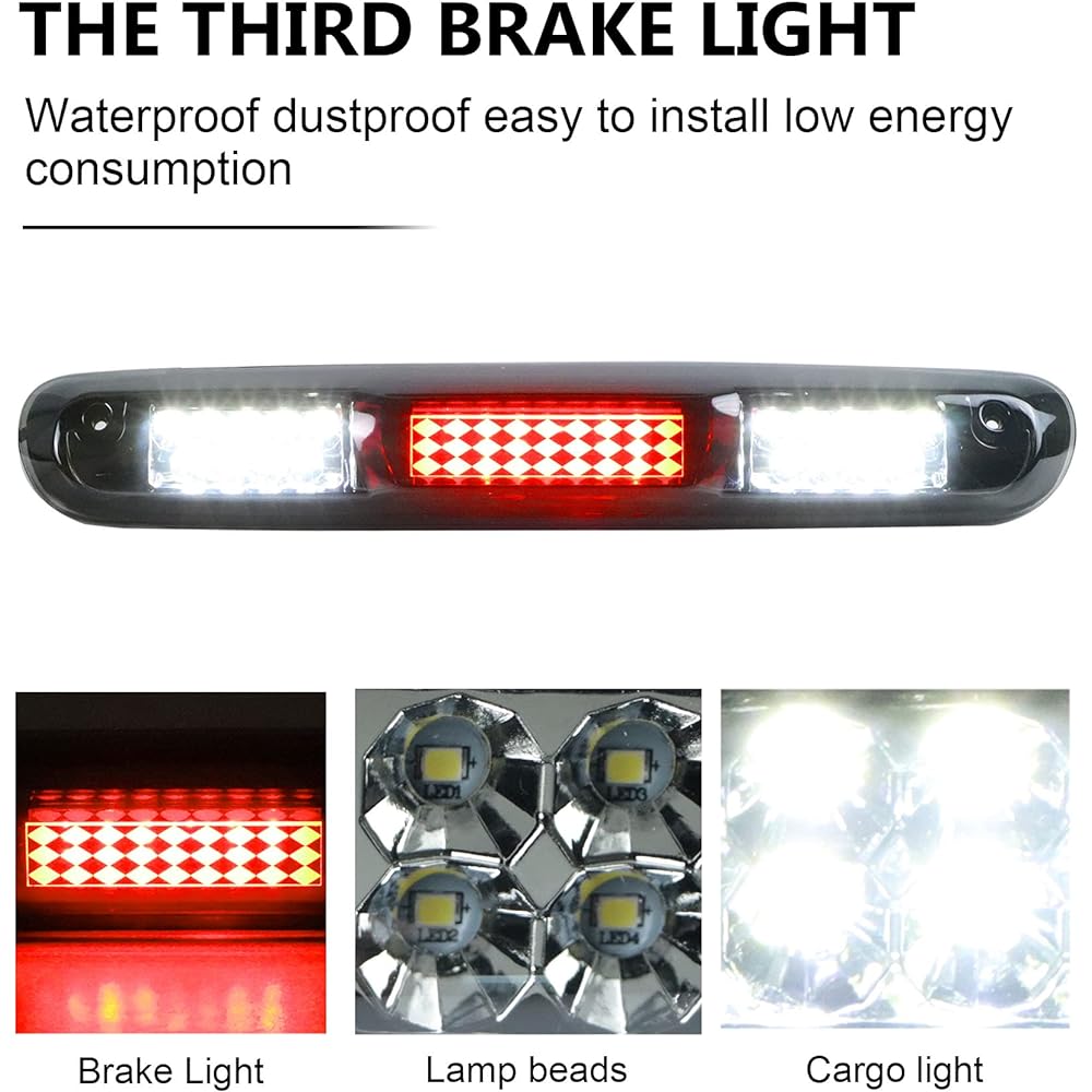TESOUND LED 3 Brake Light 2007-2013 Chevrolet Sylvarad GMC Sierra 1500 2500 3500 HD Classic Reargo Lump High Mount Stop Light