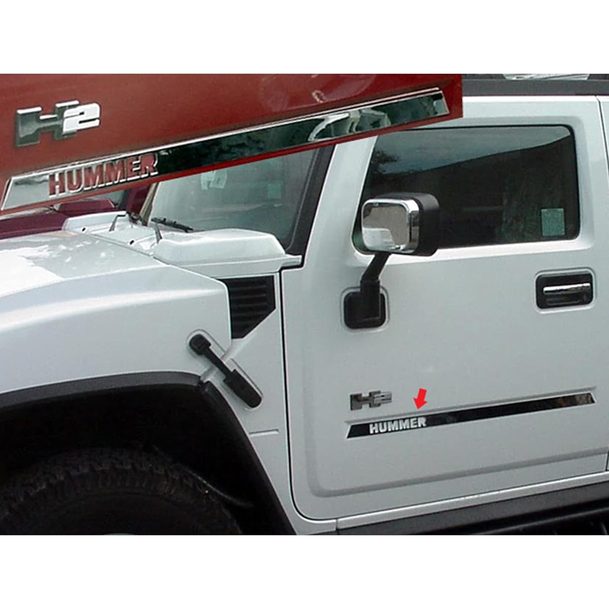 QAA 2003-2009 HUMMER H2 4 Piece Stainless steel body Molding Insert Kit