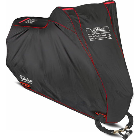 Kaedear Bike Cover Medium Large 400cc~1100cc~ Bike Cover Anti-theft Lock Hole Wind Fly Prevention Belt Thick Durable Water Repellent Water Pressure Resistance 2500mm w/r Weather Shield KDR-C2-4L (260 x 155 x 115) 400