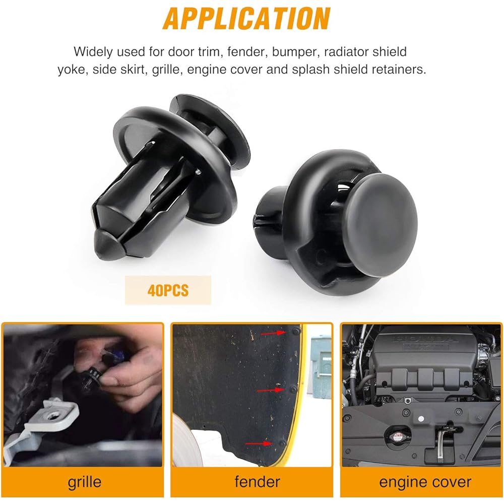 GOOACC GRC-08 Honda Acula Fender Clip 91503-SZ3-003 Fastener Bet Clip Nylon Bumper Automobile Furniture Assembly Expansion Screw Body 10mm-40