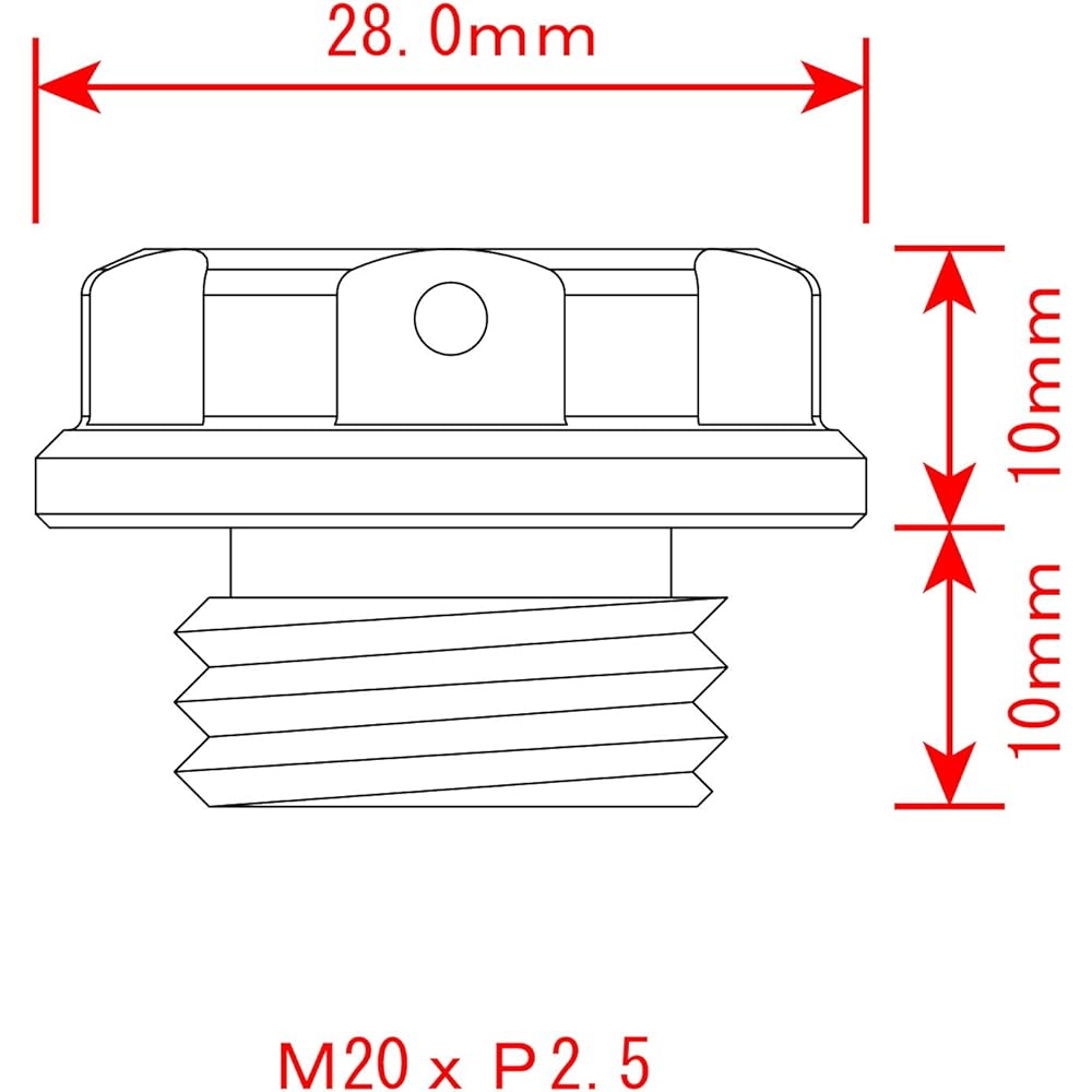 POSH Motorcycle Supplies Machined Filler Cap M20XP2.5 Red 500002-02