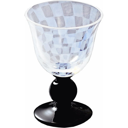 Hirota Glass Sake Cup Taisho Roman Glass Ichimatsu Black TR-12-1B