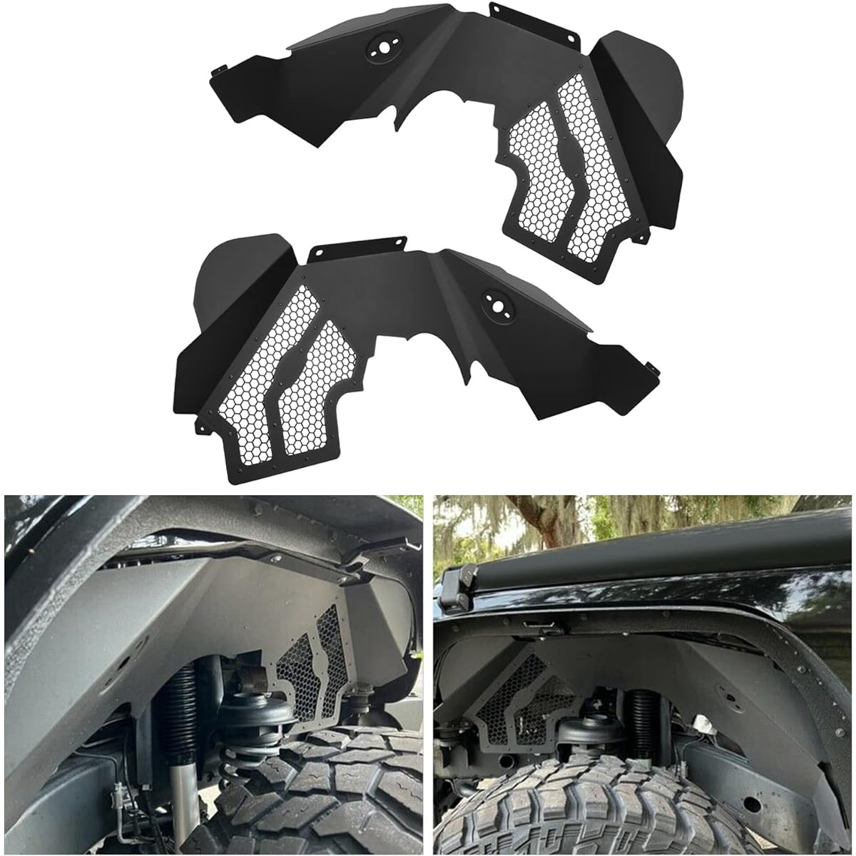 ECOTRIC Inner Fender Liner Aluminum Front Pair 2007-2018 JEEP WRANGLER JK JKU