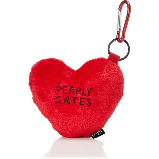 [Pearly Gates] Ball pouch (heart-shaped, carabiner hook specification) / Golf accessory case / 053-2184318 100_Red