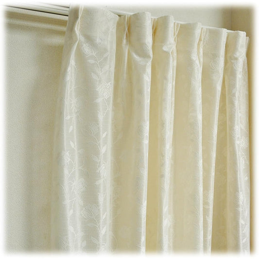 Made in Japan, flower design mirror lace curtains that are hard to see from the outside, 100cm wide x 203cm long (set of 2)