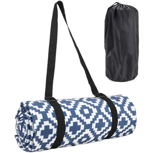 ddLUCK Leisure Sheet, 4 Layer Structure, Thick 150*200CM, For 3-6 People, Waterproof, Insulated Picnic Sheet, Compact Storage, Portable, Compact, Large, Foldable, Outdoor, Storage Bag Included (Light Blue)