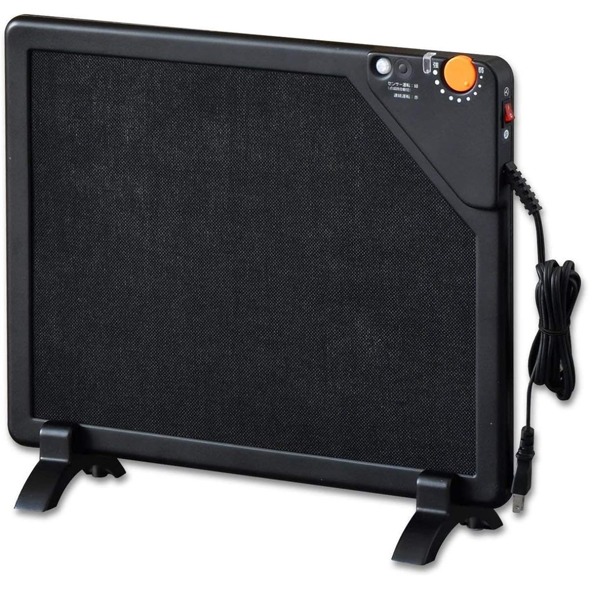 TEKNOS Far-infrared desk heater/panel heater with human sensor 450C [Fleece cover included] (Stepless temperature control, timer included, 2WAY type, carbon used, magnetic type, kotatsu, instant heating, quick heating), radiant type, black