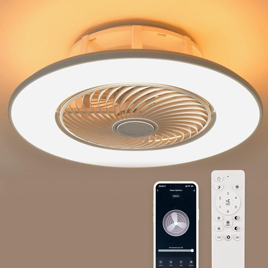 YANASO ceiling fan white with light