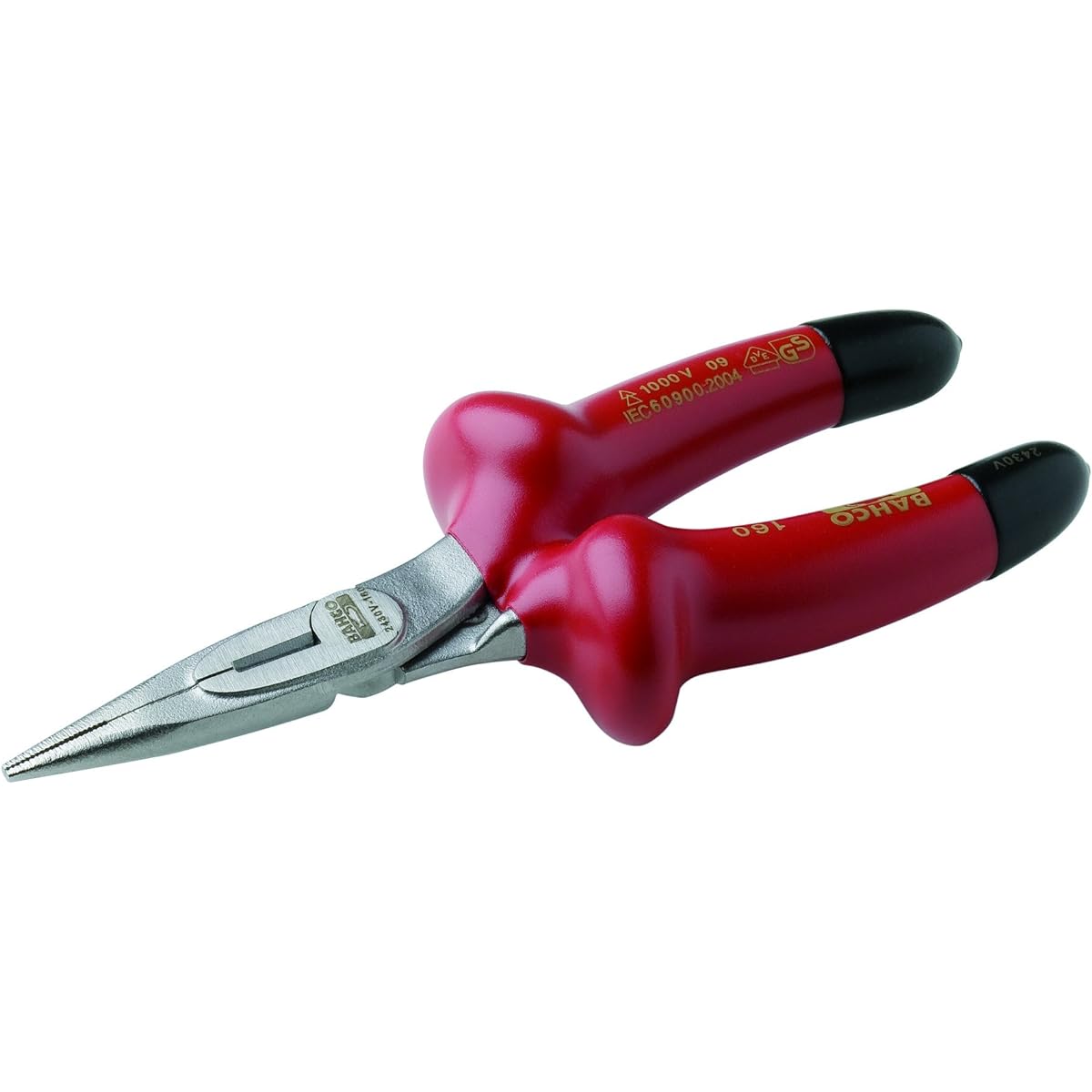 BAHCO Insulated Long Nose Pliers 1000V Insulated Long Nose Radio Pliers 200mm 2430V-200