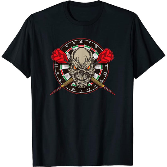 Arrow, dart board and dart skull T-shirt