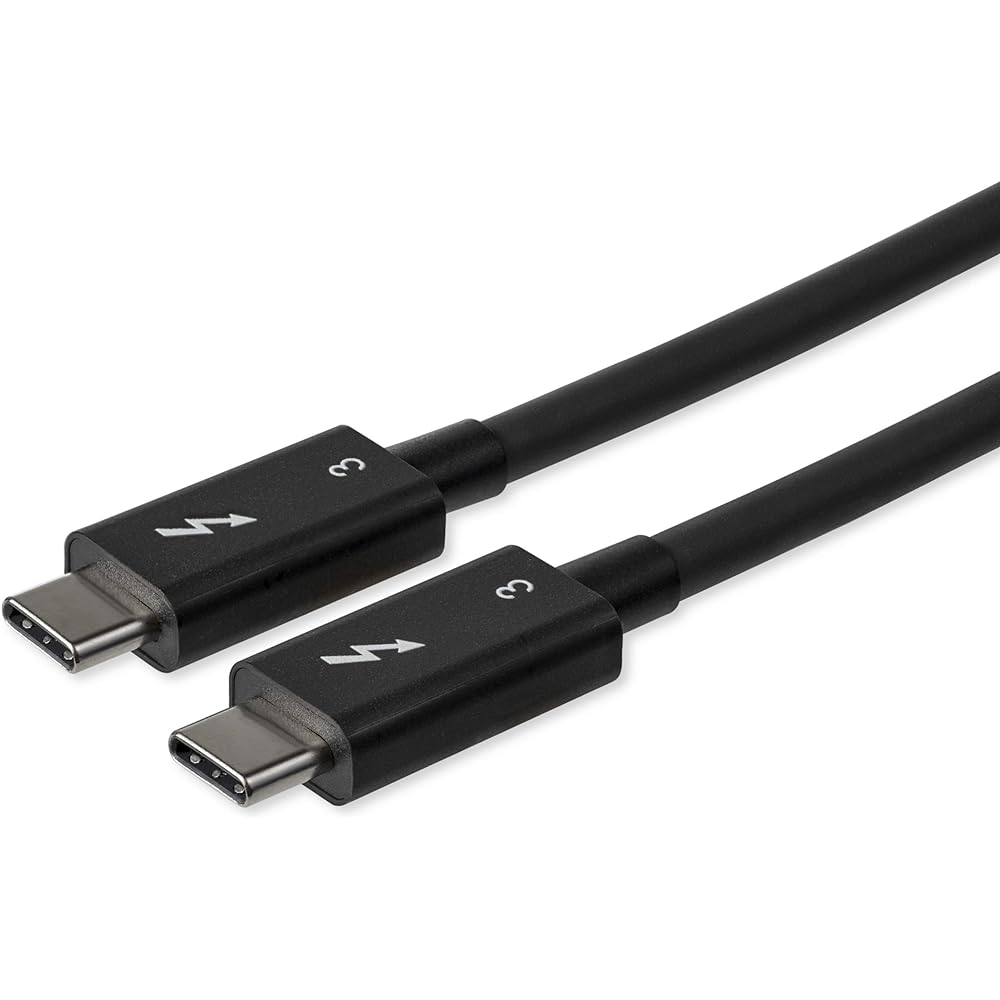 StarTech.com Thunderbolt 3 USB-C Cable 0.8m 40Gbps USB-C Compatible 100W USB PD Compatible Thunderbolt Certified TBLT34MM80CM