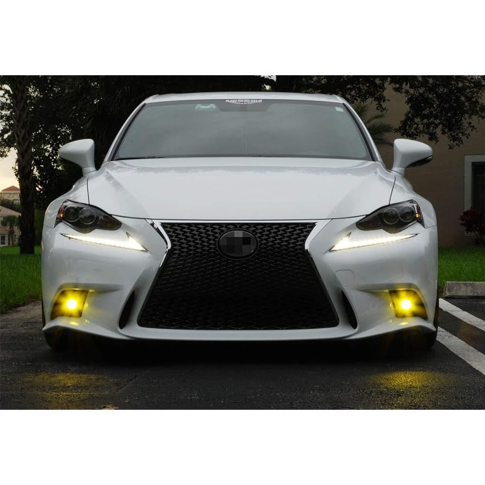 IJDMTOY Gold Yellow Projector Lens LED Foglight 2014-2016 Lexus IS F-Sport (IS200T IS300 IS300 IS350) Supports 2500K 15W High Power LED Emitter