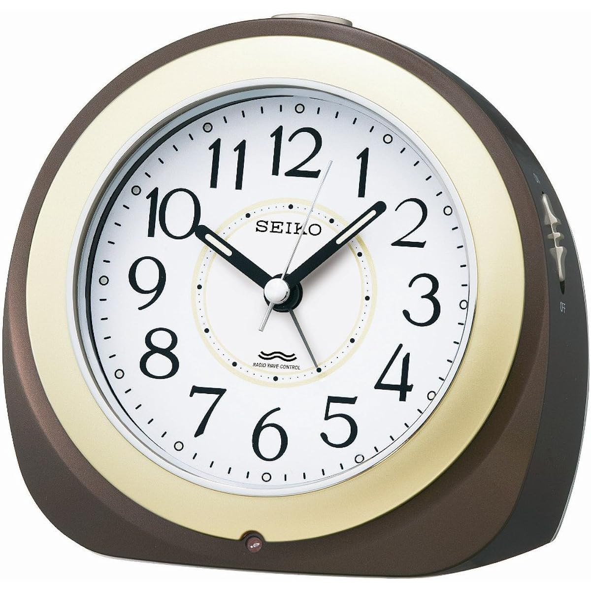 Seiko clock alarm clock automatic lighting radio wave analog visible even at night brown metallic KR331B SEIKO