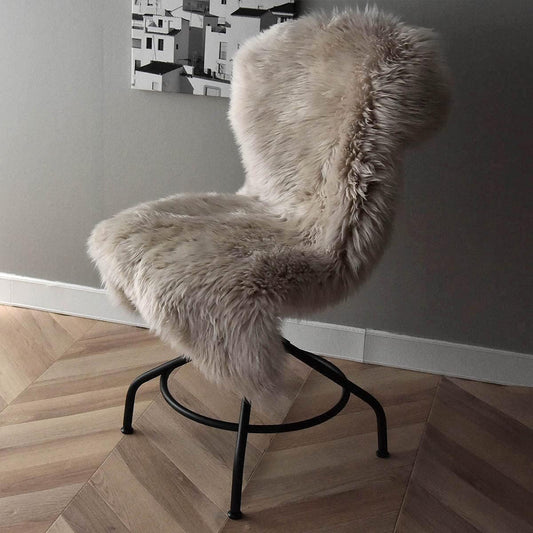 Shearling Rug, One-of-a-kind Real Fur Genuine Leather Sheep Fur Scandinavian High Density Camping Peace Rug Rug Mat Carpet 60 x 90cm (Brownstone)