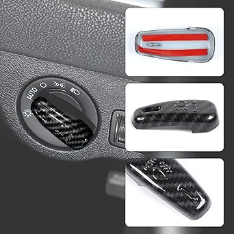 Headlight Switch Switch Knob Cabon Rim Carbon Fiber Interior Accessories 2015-2020 DODGE CHALLENGER 2010-2020 DODGE CHARGER 2011-2020 DODGE DURANGO