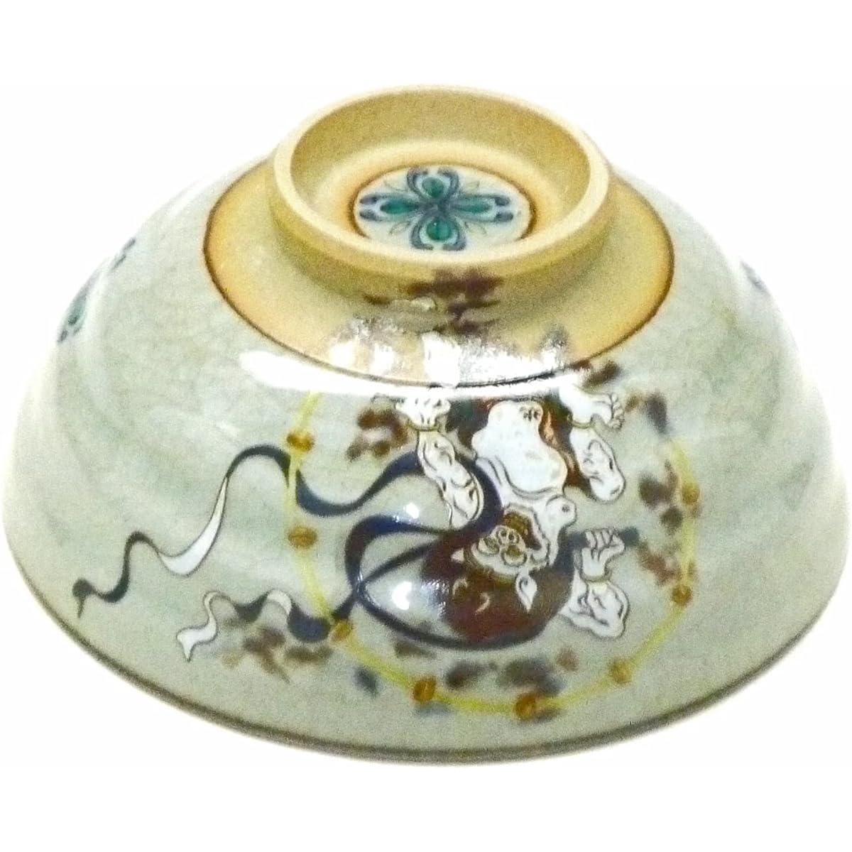 Kutani ware [rice bowl] Small, Wind God and Raijin, Middle picture