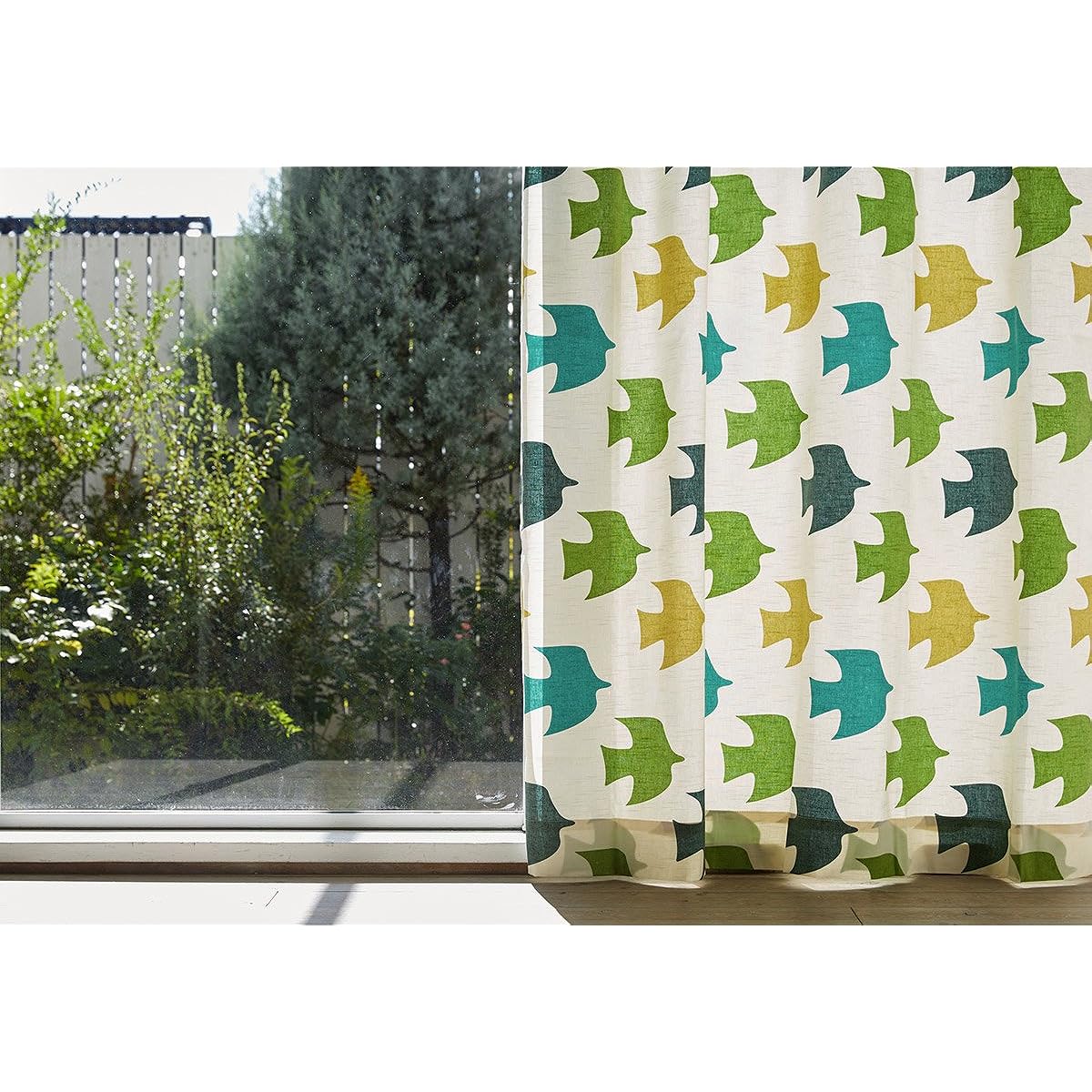 Quarter Report Curtains available from 16 sizes Pigeon Emerald Width 150 x Length 210 cm Set of 2 100% Cotton [Made in Japan]