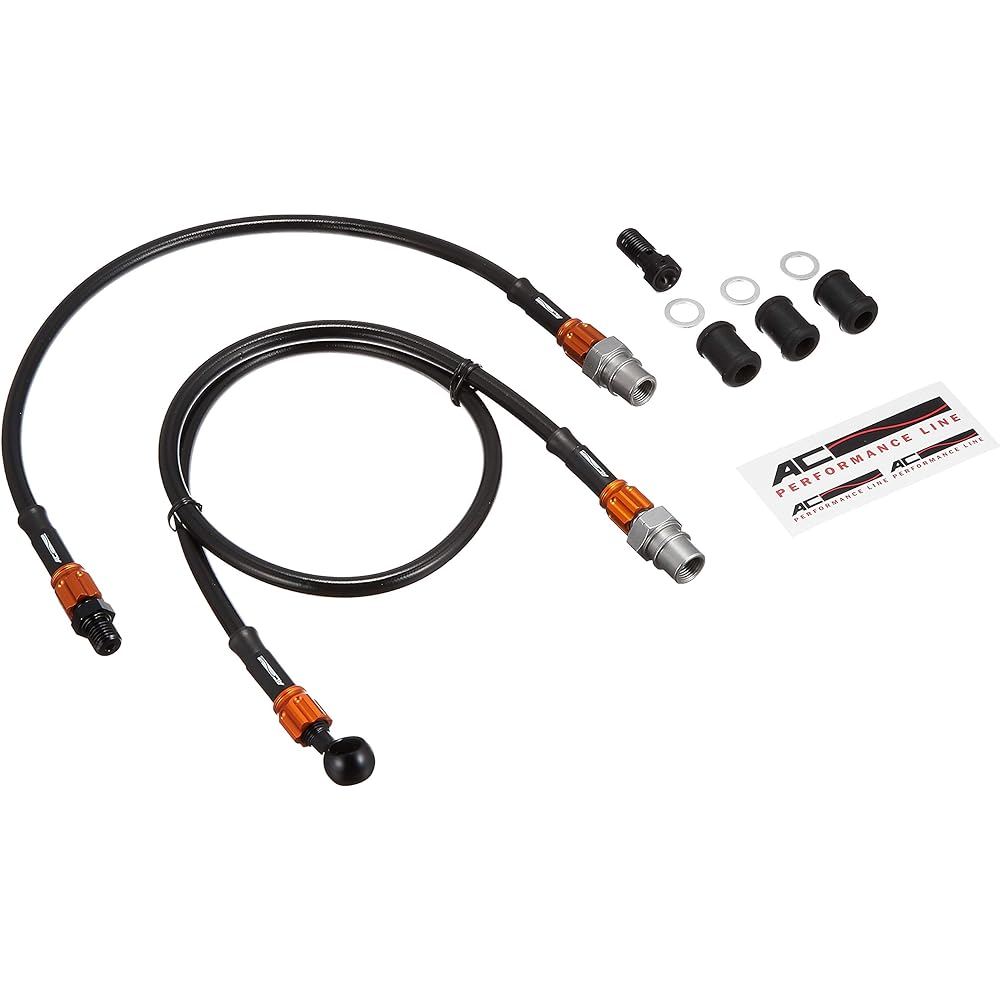 AC Performance Line (AC-PERFORMANCELINE) Stainless Steel Mesh Brake Hose Aluminum Black/Gold (Front) N MAX (ABS) 16 32231600