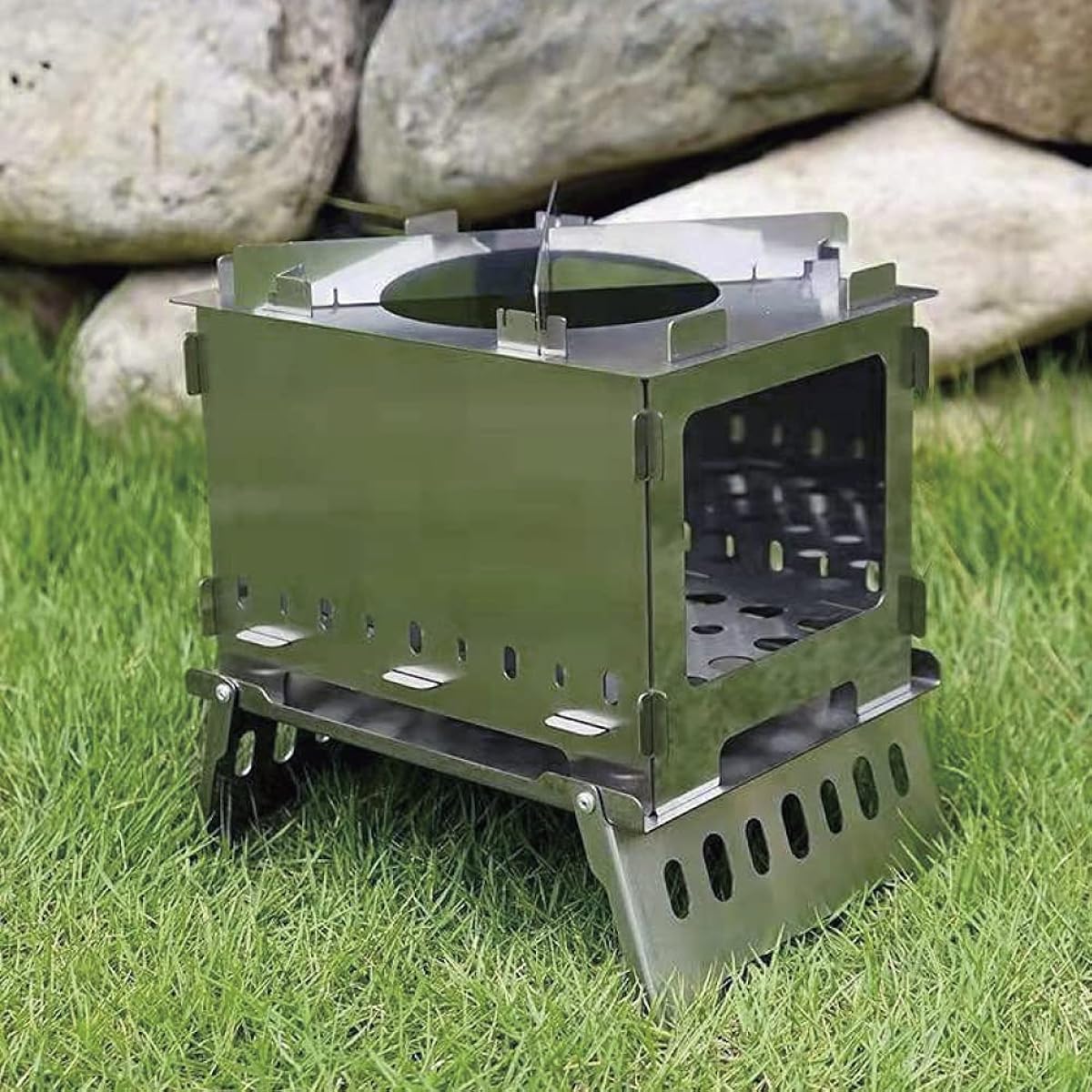 C-JETANK Mini Stove BBQ Grill for Solo Camping Compact Size Bonfire Stand Made by Mint