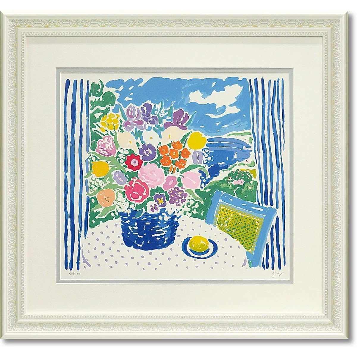 U-Power JOHN BOTZ Print Silk Screen Art Frame "Arns Bouquet" JB-28002