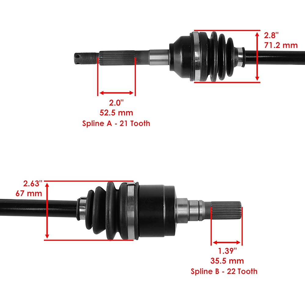 Caltric Front left and right CV Joint Axle KUBOTA RTV900 4X4 WORKSITE 2004-2011