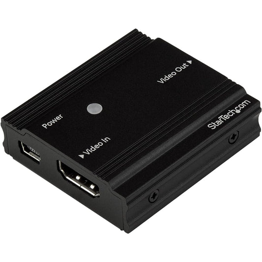 StarTech.com 4K Compatible HDMI Repeater (Built-in Signal Amplifier/Equalizer) HDMI Extender Up to 25m at 4K/60Hz Up to 10m at 4K/30Hz HDBOOST4K