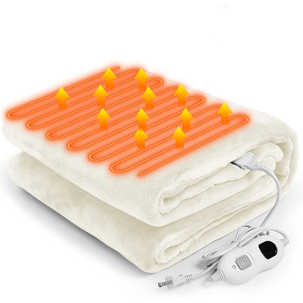 Favoreal (2023 Newest Fast Heating Thick Flannel) Electric Blanket, 57.1 x 31.5 inches (145 x 80 cm), Wearable Electric Blanket, 6 Temperature Adjustment, 9 Levels of Timer, Large Size, Blanket, Auto