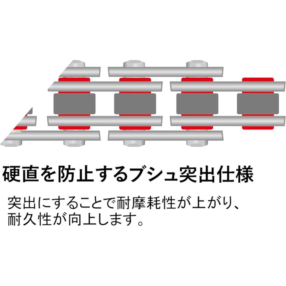 EK Reinforced Non-Seal Chain 420SR Metal Red 98L [Clip Joint]