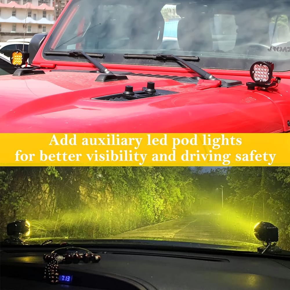 KMFCDAE Cowl Light Mount JEP JEP JL A-PILLAR Cuular Cuular Cube Bright Pod Mount Bracket JEP JEP JEP JEP JEP JL Rangler/Gradiator JT 2018 2020 2021 2023 Pair for 2023