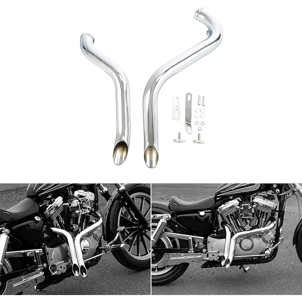 HUILI-JPHOME Chrome 1.75" Drag Pipe Scarf Harley Softail Sportster Dyna 1984-2015