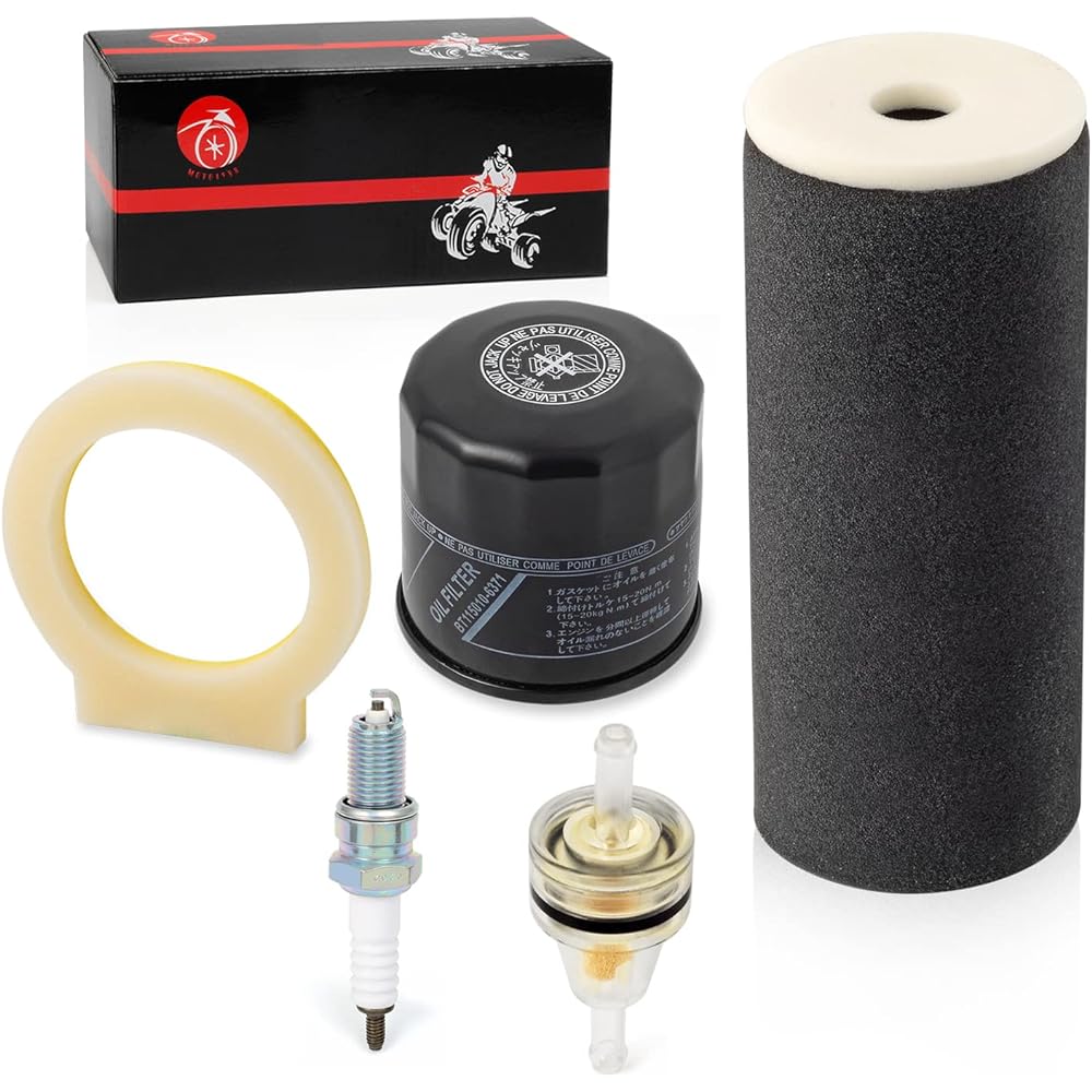 Air Filter Foam & Oil Filter Spark Plug Compatible with Yamaha Grizzly 660 2002 2003 2004 2005 2006 2007 2008 1UY-14451-00-00