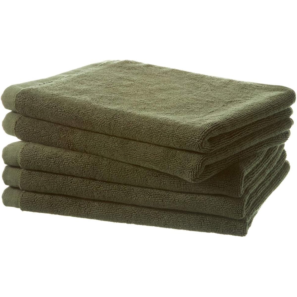 Bath mat set of 5 made in Japan Senshu towel (approx. 42 x 62 cm) Khaki