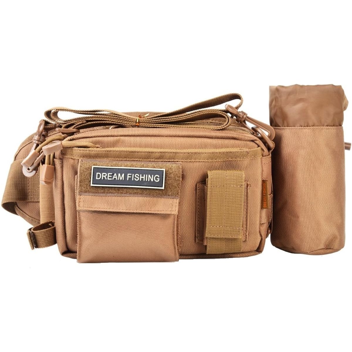Fishing Bag for Fishing Hip Back Shoulder 2way Multifunctional Storage Locking Carabiner Set