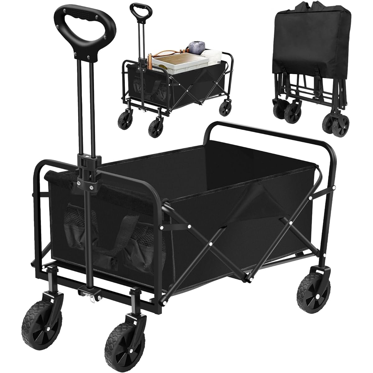 UYTON Carry Wagon, Outdoor Wagon, Camping Wagon, One Size Options, Load Capacity 220.5 lbs (100 kg), Capacity 262.3 lbs (160 kg), Capacity 33.9 gal (150 L), Carry Cart, Outdoor Equipment, Camping,
